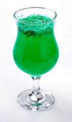 green cocktail with kiwi fruit