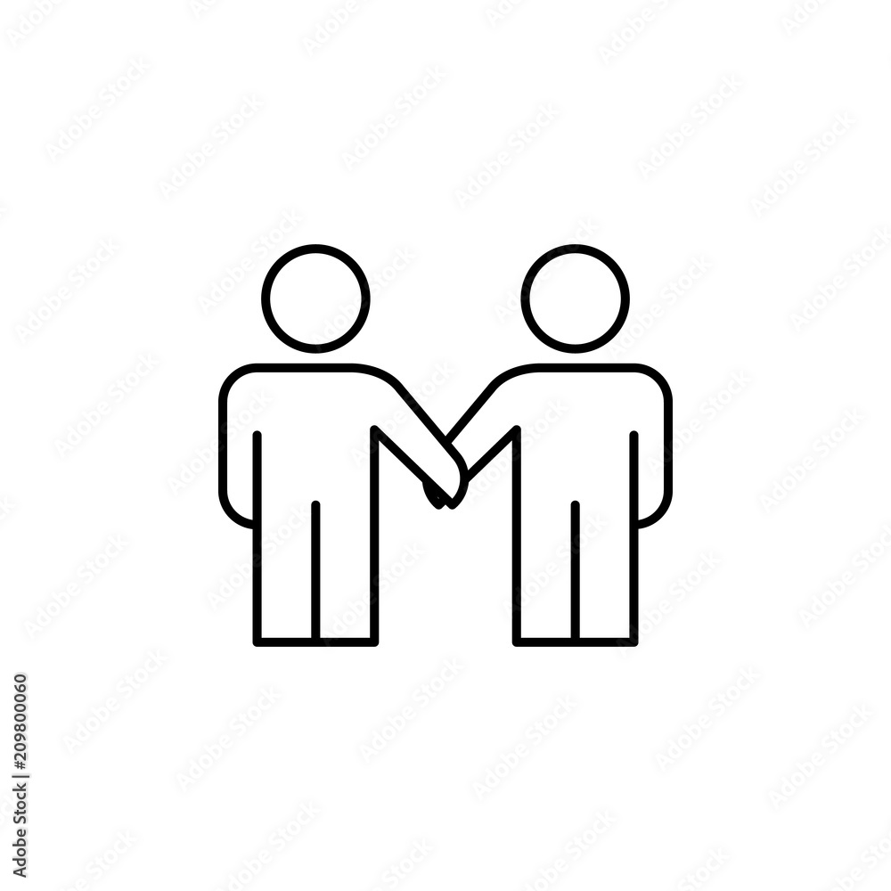 Poster cooperation line icon. element of business organisation icon for mobile concept and web apps. thin l