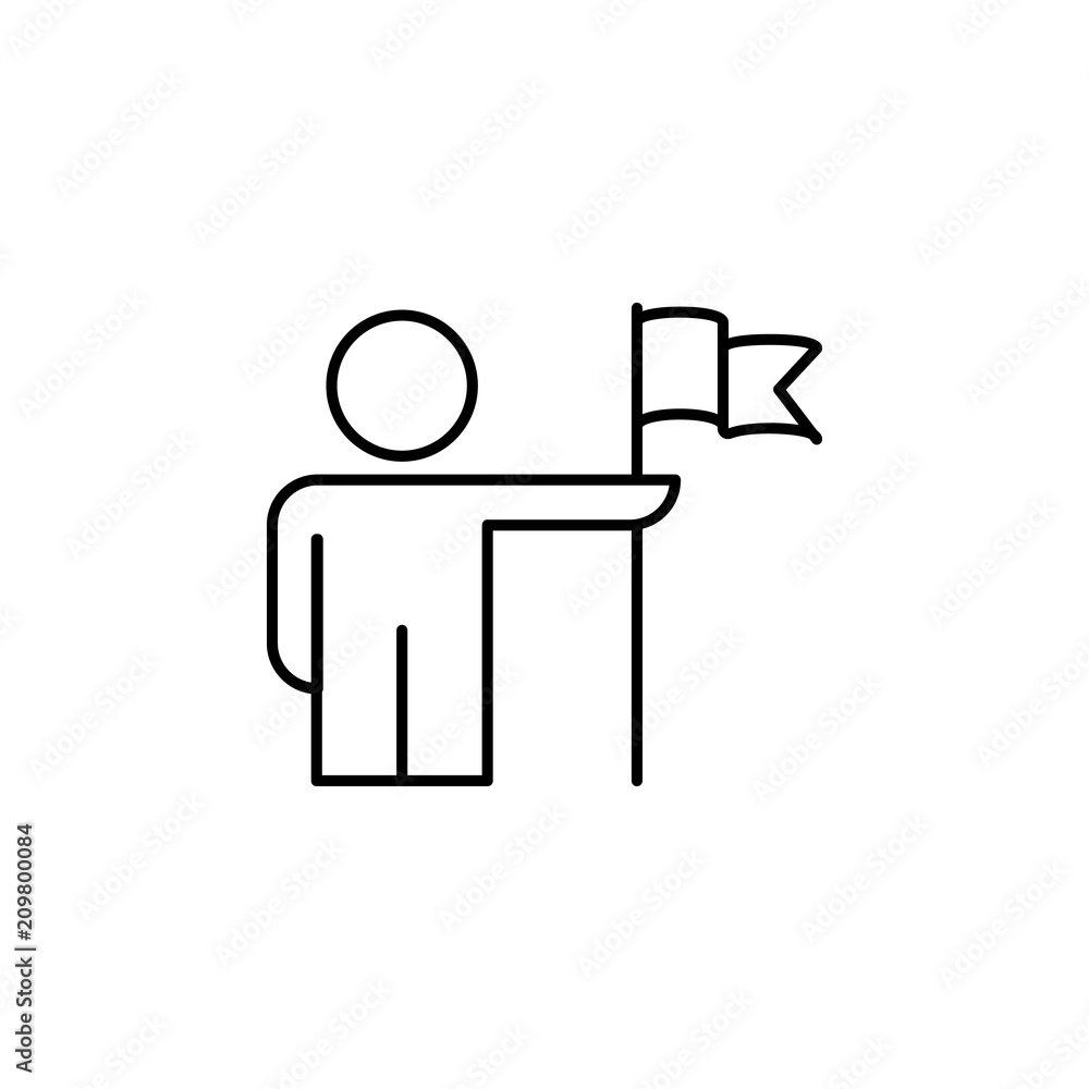 Aufkleber to achieve success in work line icon. element of business organisation icon for mobile concept and w