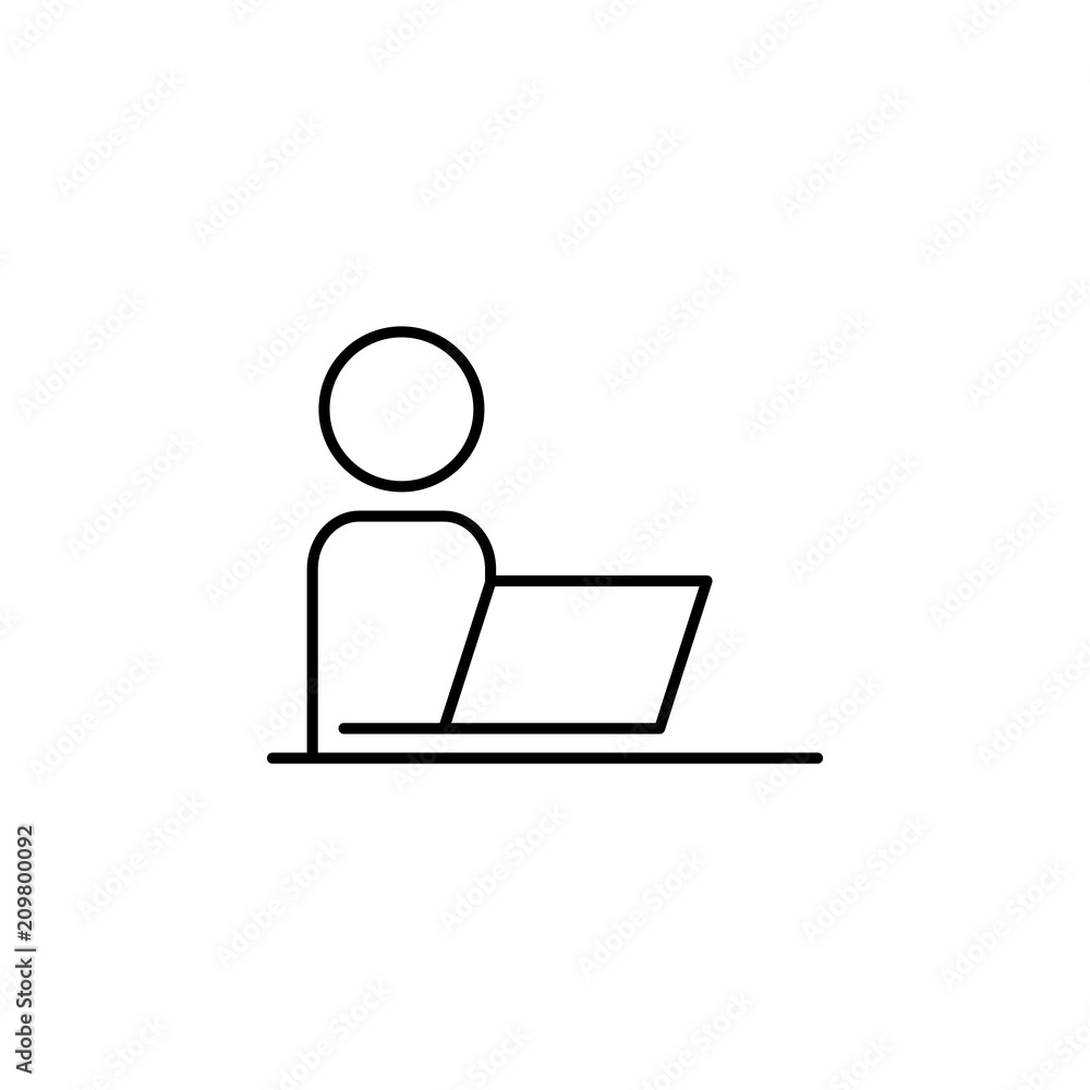 Poster employee in the workplace line icon. element of business organisation icon for mobile concept and we