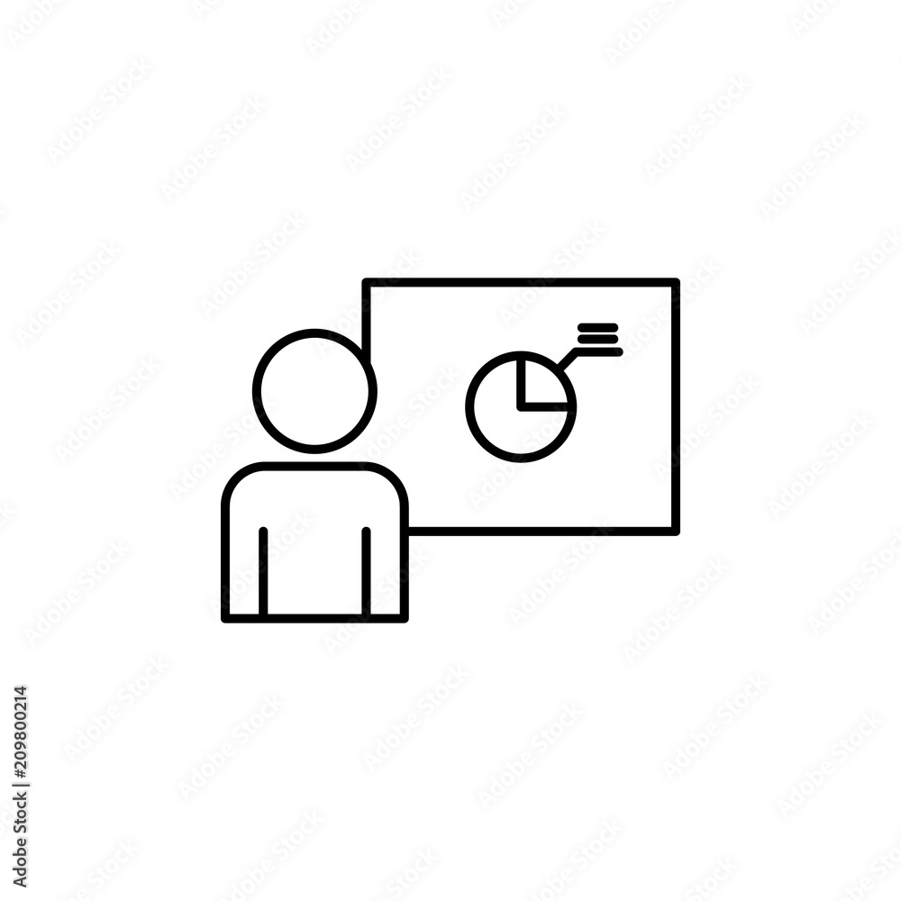Aufkleber chart presentation line icon. element of business organisation icon for mobile concept and web apps.
