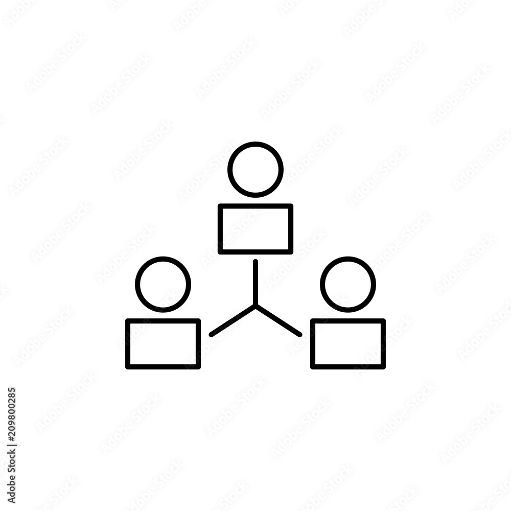 Aufkleber communication of business people line icon. element of business organisation icon for mobile concept