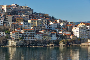 Fototapeta na wymiar Panoramic view of Aegean sea and olt town of Kavala, East Macedonia and Thrace, Greece