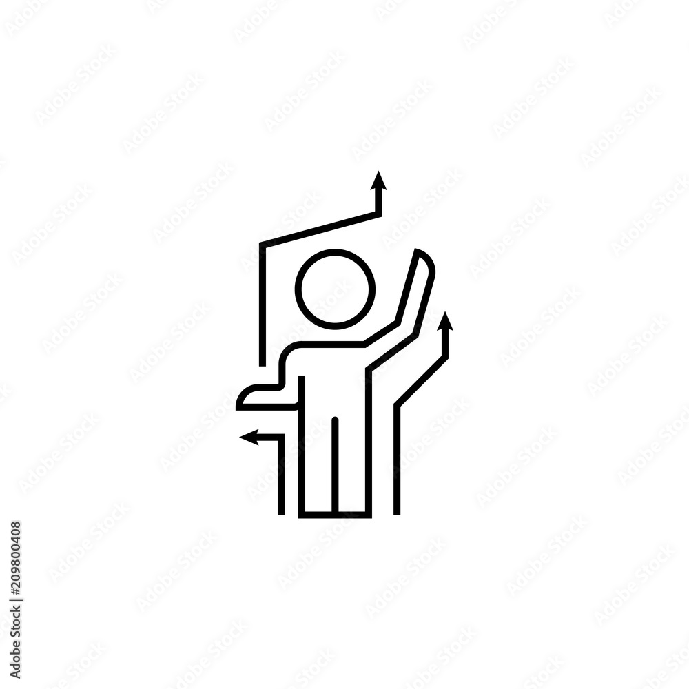 Poster multifunctional work line icon. element of business organisation icon for mobile concept and web app