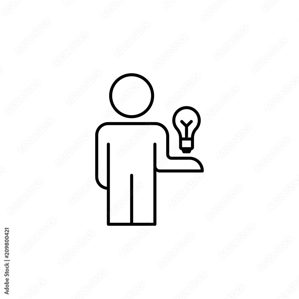 Poster creative idea of ​​an employee line icon. element of business organisation icon for mobile concept a