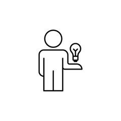 creative idea of ​​an employee line icon. Element of business organisation icon for mobile concept and web apps. Thin line creative idea icon can be used for web and mobile