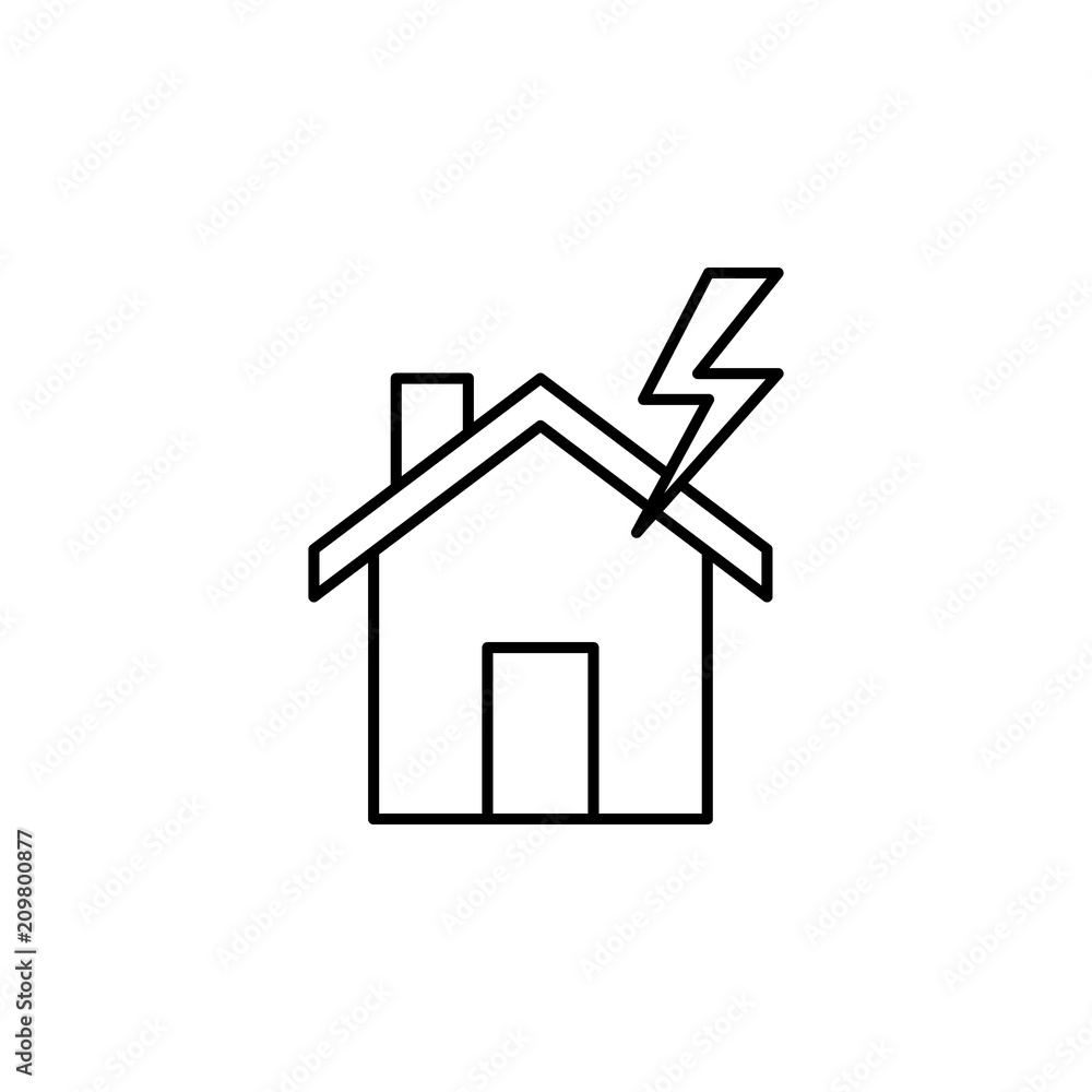 Poster thunderbolt line icon. element of insurance sign for mobile concept and web apps. thin line thunderb
