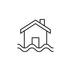 sinking house line icon. Element of insurance sign for mobile concept and web apps. Thin line sinking house icon can be used for web and mobile. Premium icon