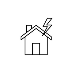 thunderbolt line icon. Element of insurance sign for mobile concept and web apps. Thin line thunderbolt icon can be used for web and mobile. Premium icon