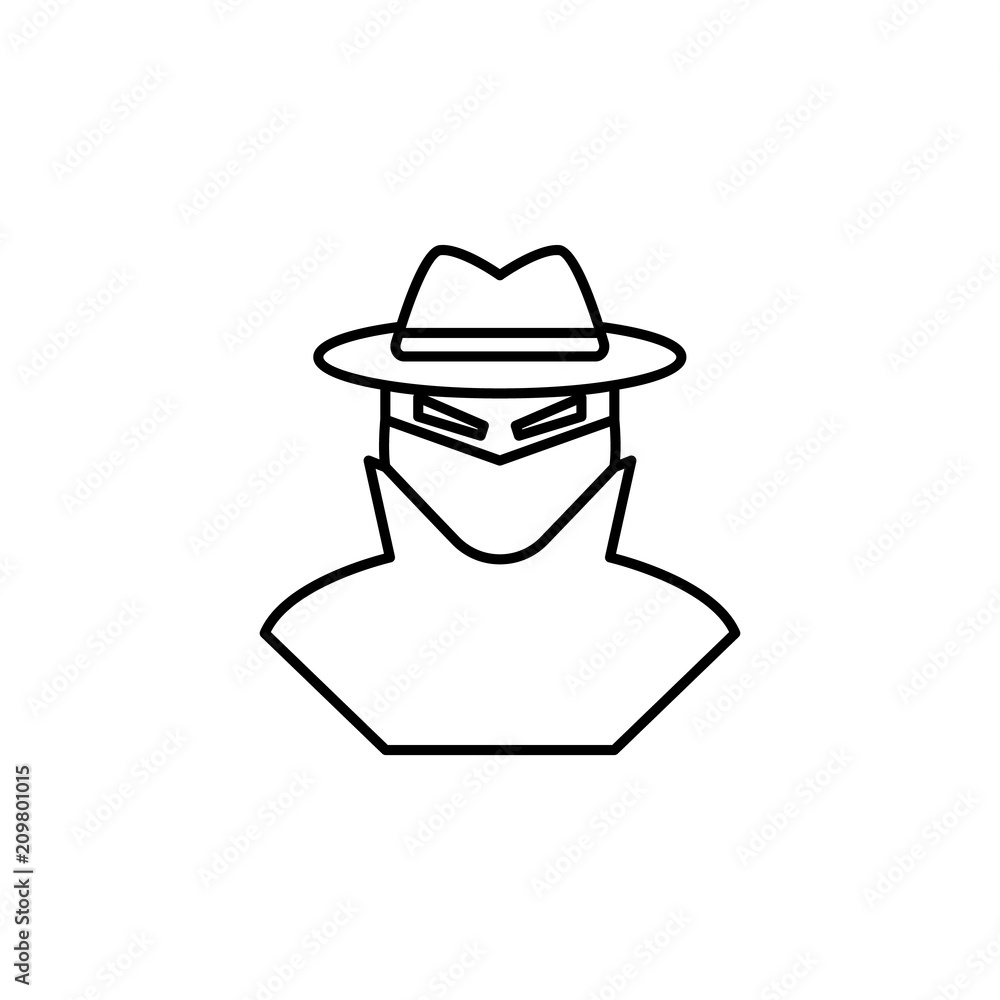 Poster thief line icon. element of insurance sign for mobile concept and web apps. thin line thief icon can