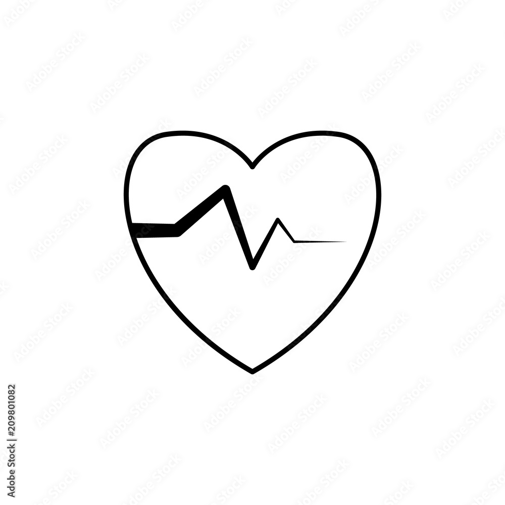 Poster palpitation line icon. element of insurance sign for mobile concept and web apps. thin line palpitat