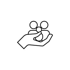 protect the family line icon. Element of insurance sign for mobile concept and web apps. Thin line protect the family icon can be used for web and mobile. Premium icon