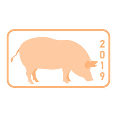 pig 2019 new year vector illustration flat 