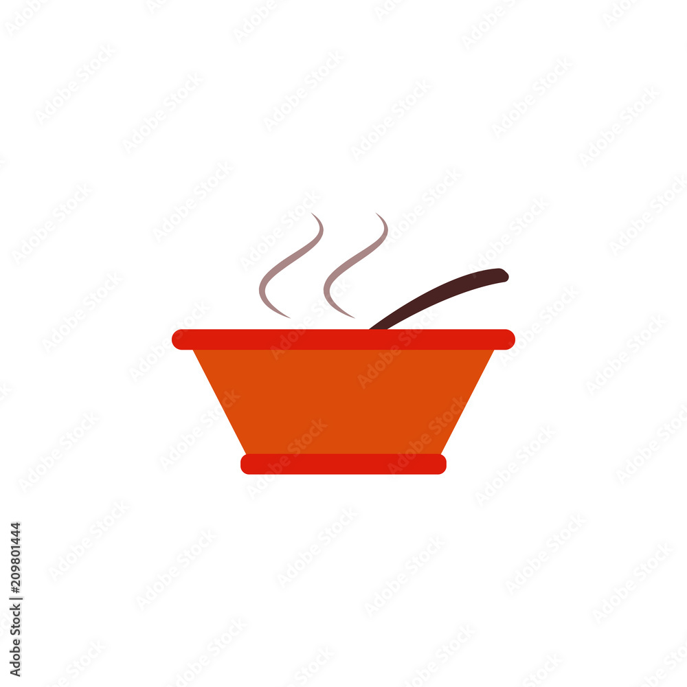 Poster bowl of soup colored illustration. element of colored food icon for mobile concept and web apps. det