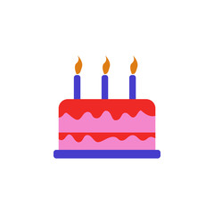 birthday cake colored illustration. Element of colored food icon for mobile concept and web apps. Detailed birthday cake icon can be used for web and mobile