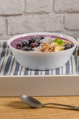 Blueberry smoothie bowl