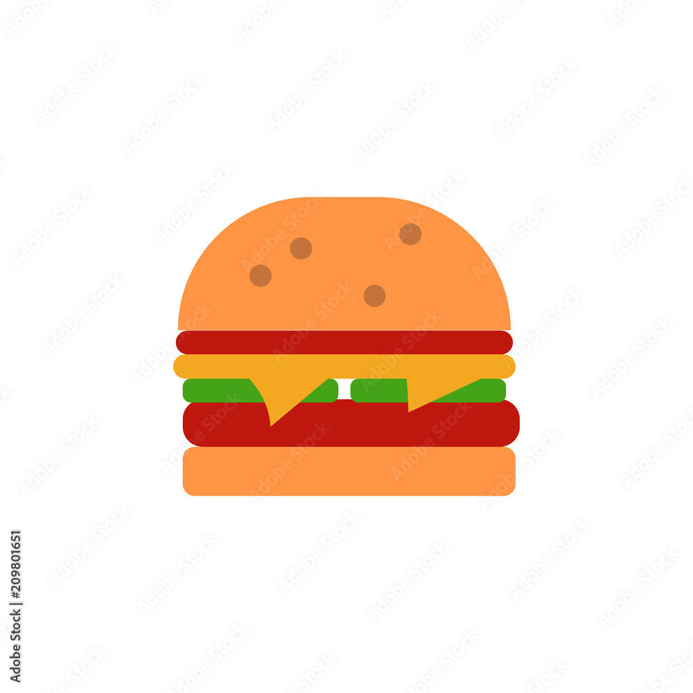 Poster hamburger colored illustration. element of colored food icon for mobile concept and web apps. detail