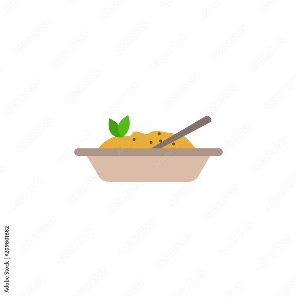 Aufkleber mashed potatoes in a plate colored illustration. element of colored food icon for mobile concept and