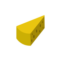 piece of cheese colored illustration. Element of colored food icon for mobile concept and web apps. Detailed piece of cheese icon can be used for web and mobile
