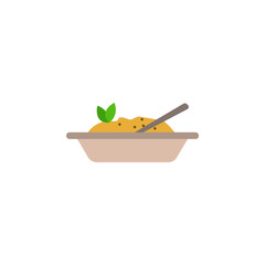 mashed potatoes in a plate colored illustration. Element of colored food icon for mobile concept and web apps. Detailed mashed potatoes in a plate icon can used for web and mobile