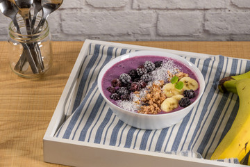 Blueberry smoothie bowl