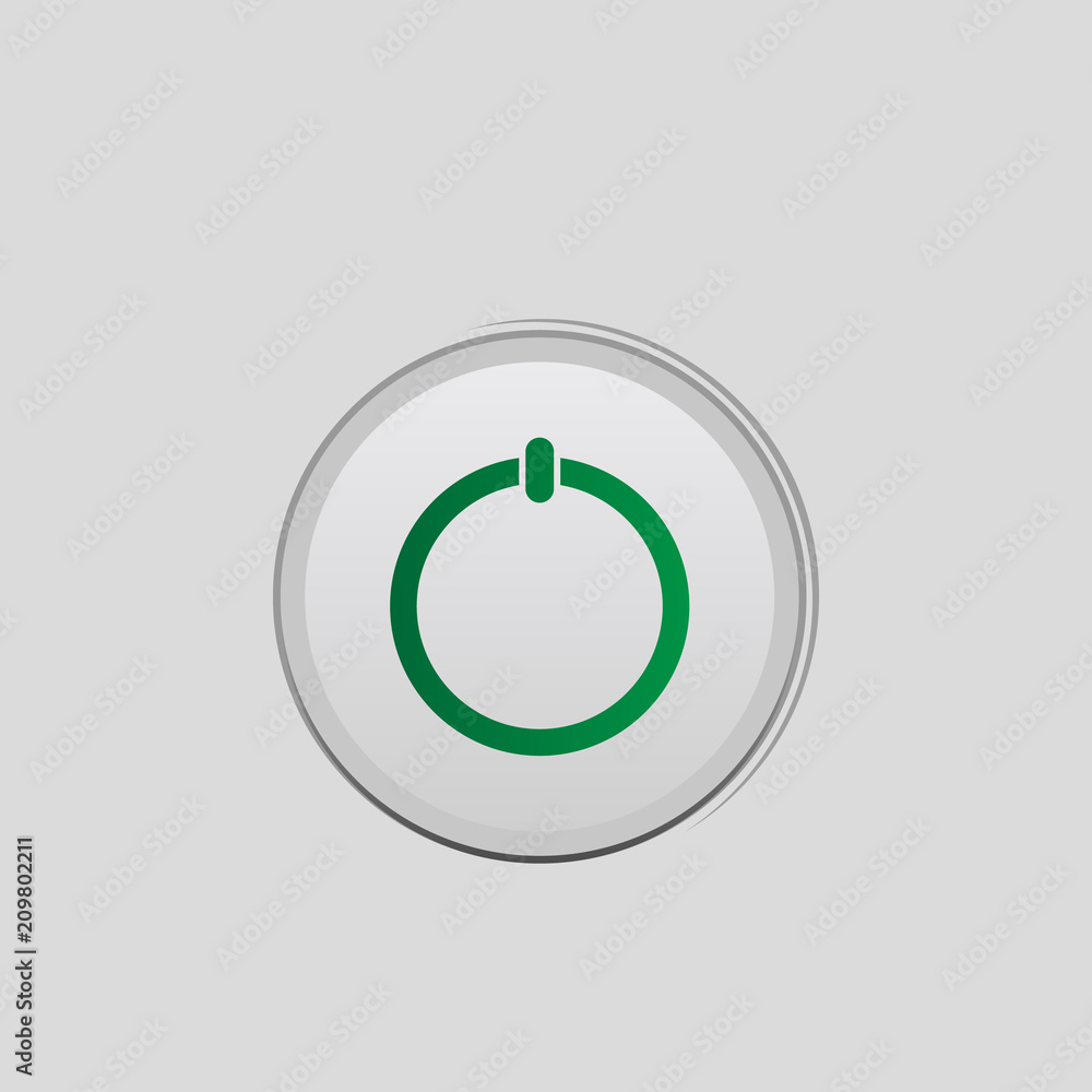 Aufkleber power button colored icon. element of player buttons for mobile concept and web apps. detailed power
