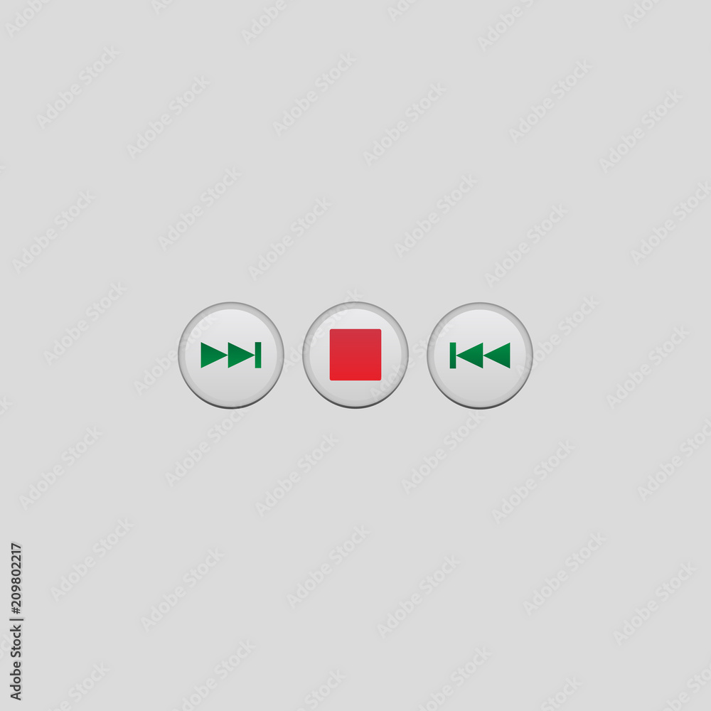 Poster music track control button colored icon. Element of player buttons for mobile concept and web apps. Detailed music track control button icon can be used for web and mobile