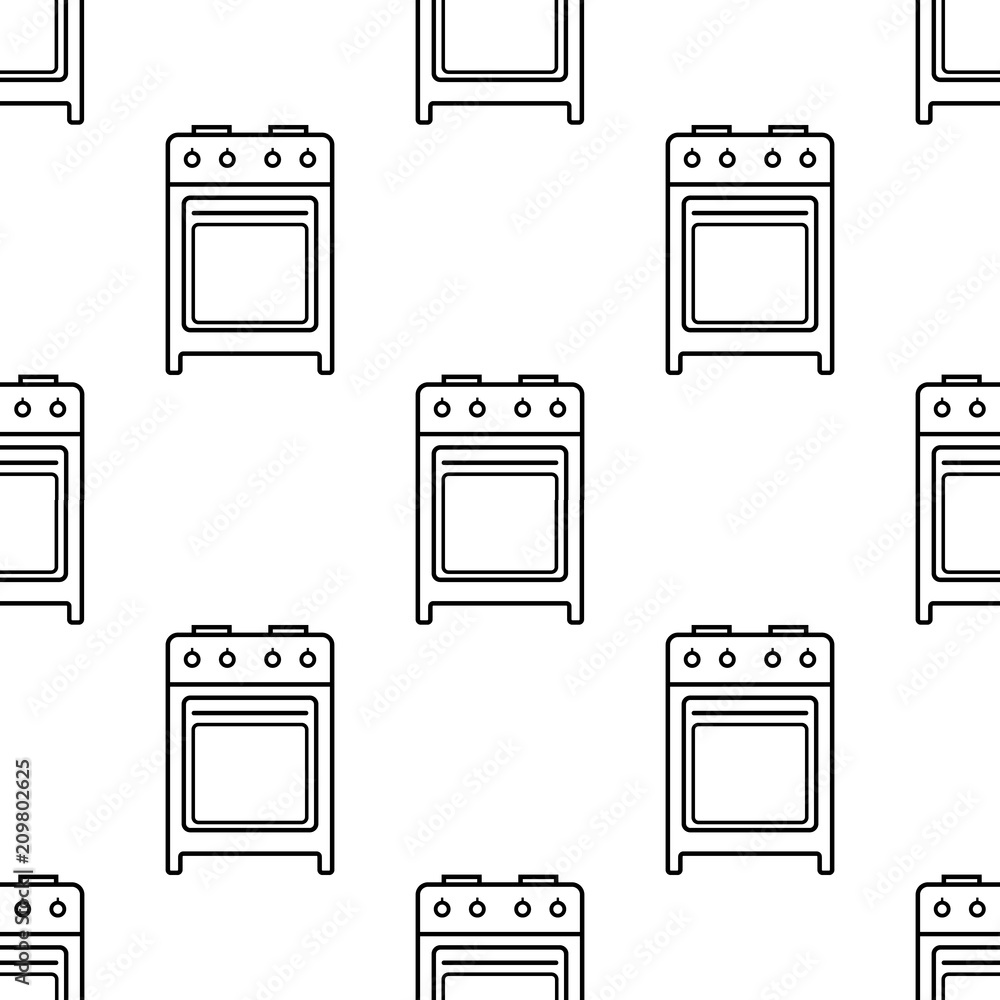 Poster gas oven icon. element of appliances icon for mobile concept and web apps. pattern repeat seamless g