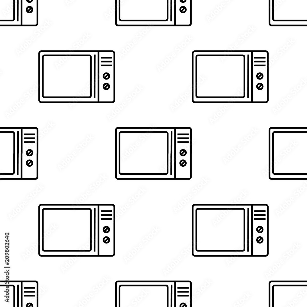 Aufkleber microwave icon. element of appliances icon for mobile concept and web apps. pattern repeat seamless 