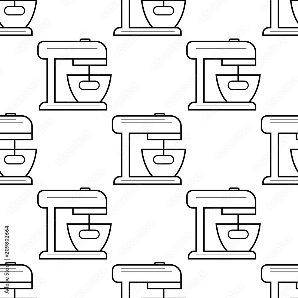 Poster kitchen mixer icon. element of appliances icon for mobile concept and web apps. pattern repeat seaml