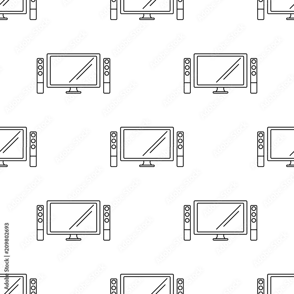 Poster home theater icon. element of appliances icon for mobile concept and web apps. pattern repeat seamle