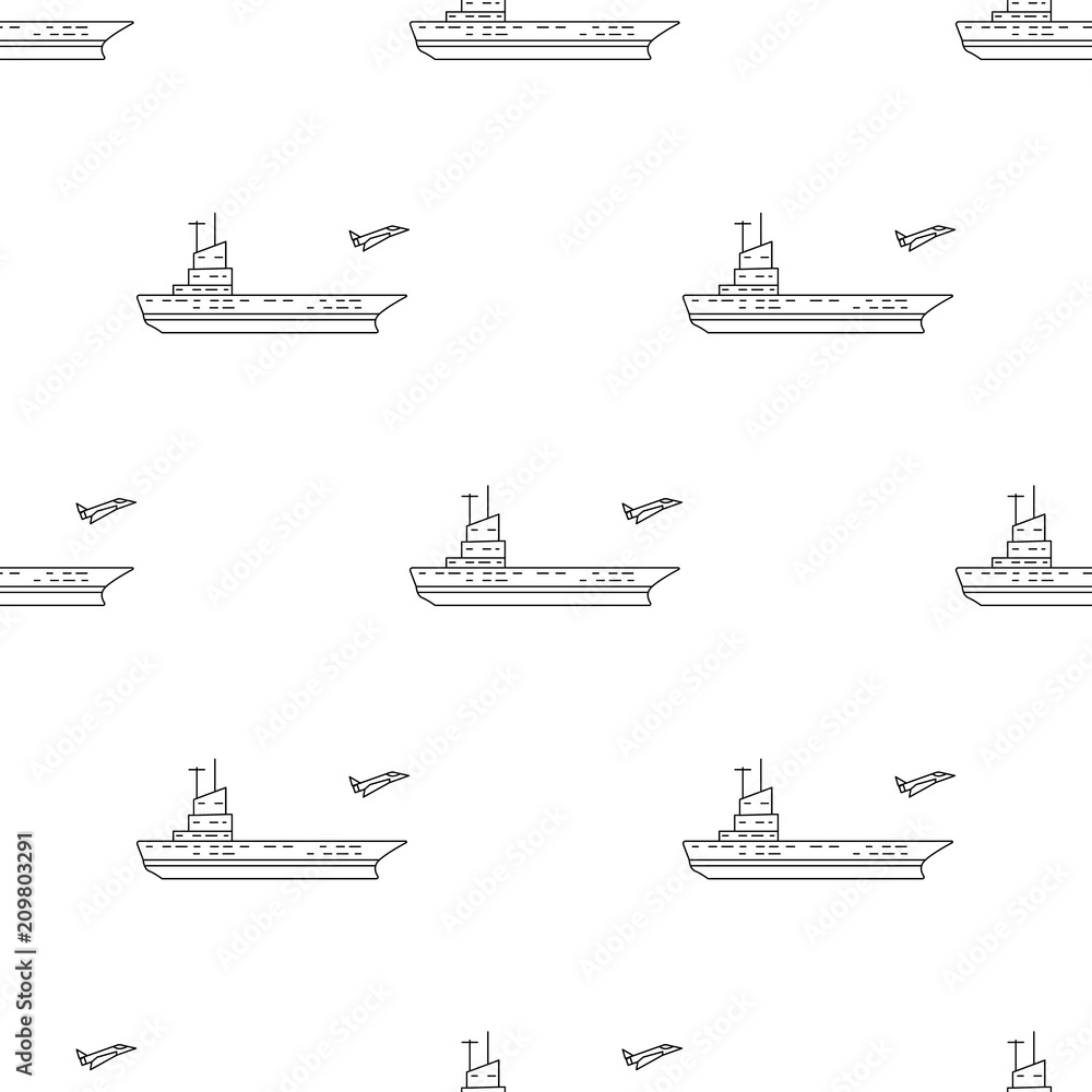 Poster aircraft carrier icon. element of army icon for mobile concept and web apps. pattern repeat seamless