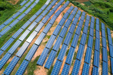 photovoltaic panels on hillside