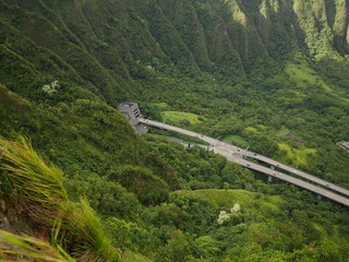 H3 highway tunnels enters from Kaneohe windward side Oahu island Hawaii  