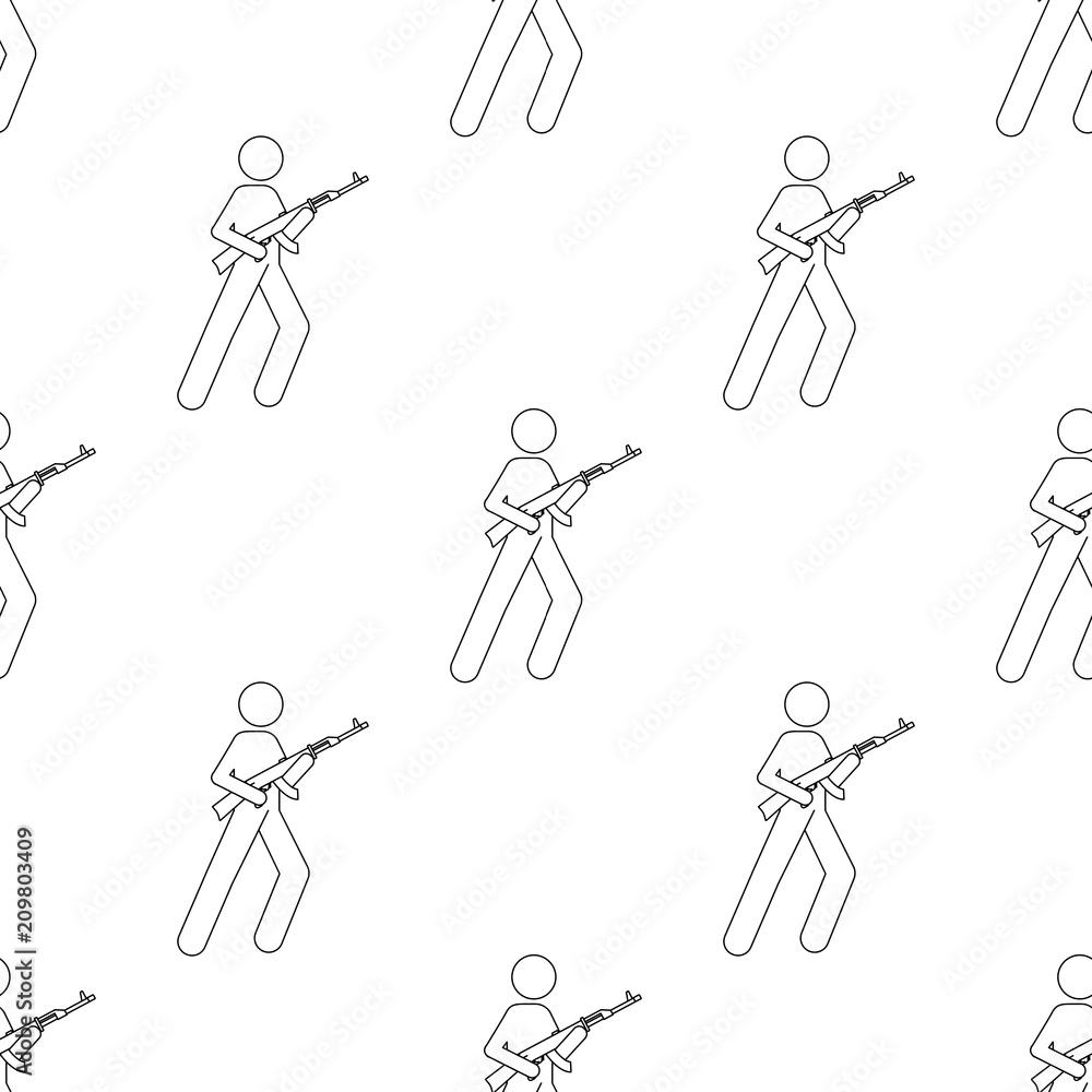 Poster the military keeps a gun icon. element of army icon for mobile concept and web apps. pattern repeat 