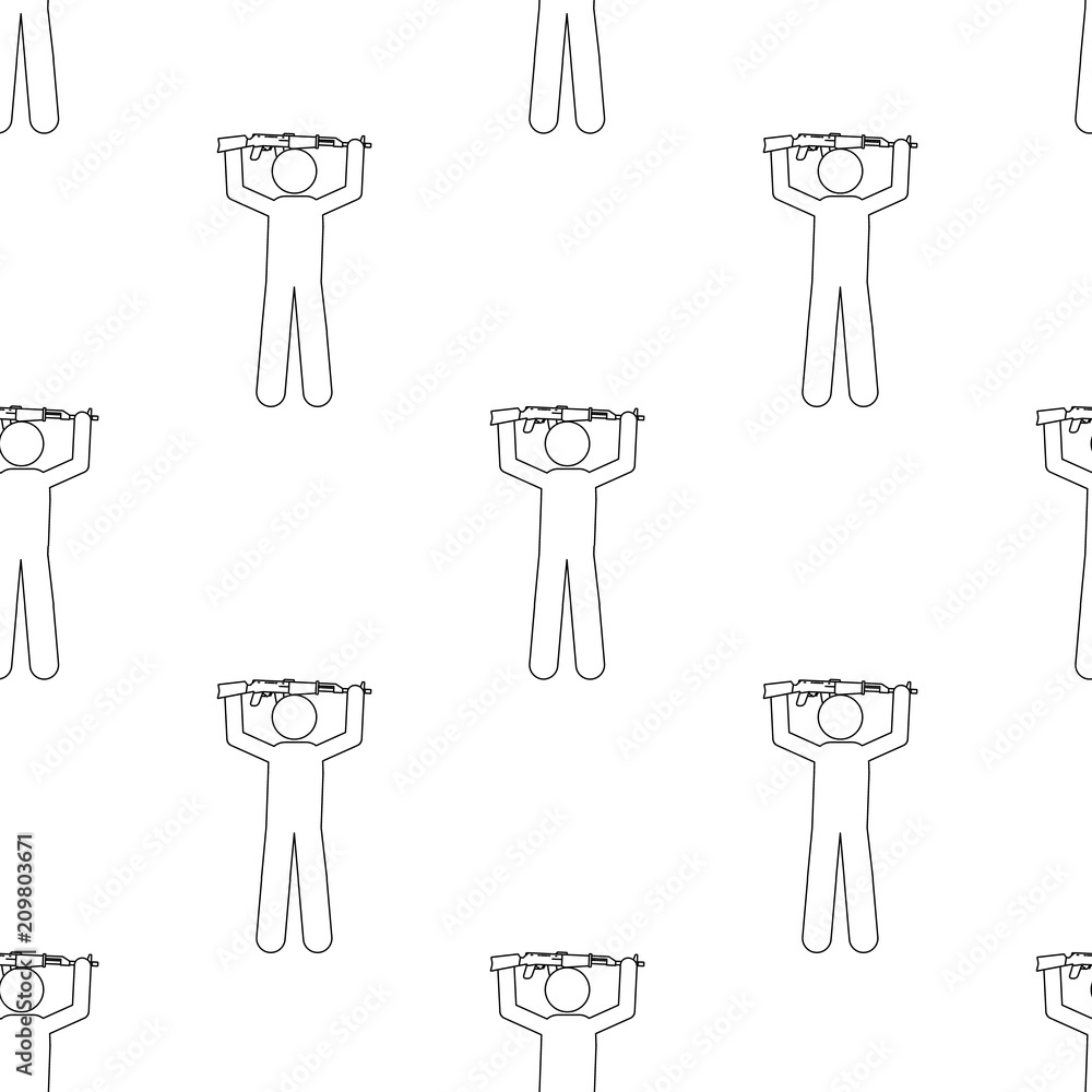 Aufkleber military with arms raised icon. element of army icon for mobile concept and web apps. pattern repeat
