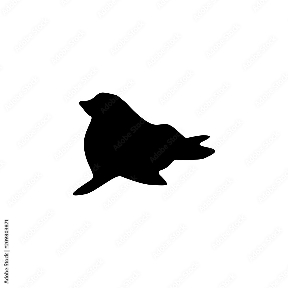 Poster seal silhouette icon. element of animals icon for mobile concept and web apps. detailed seal silhoue