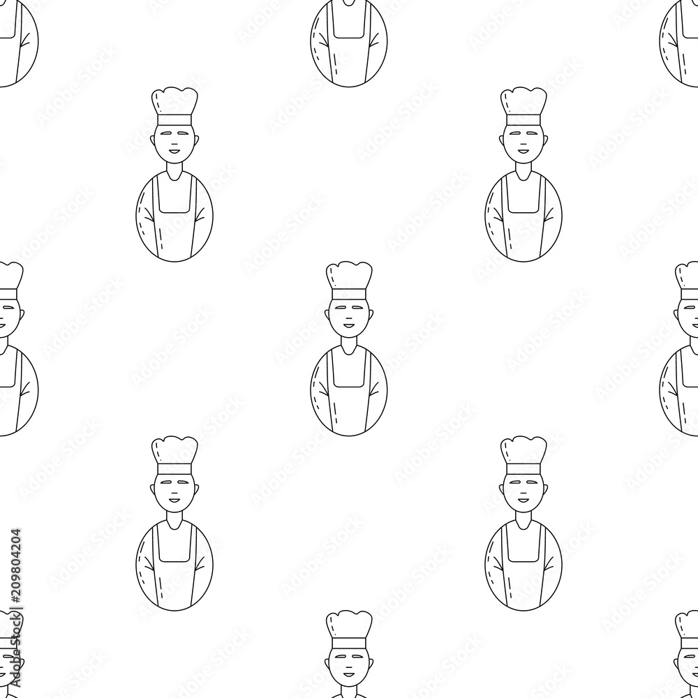 Poster avatar baker icon. element of avatars icon for mobile concept and web apps. pattern repeat seamless 