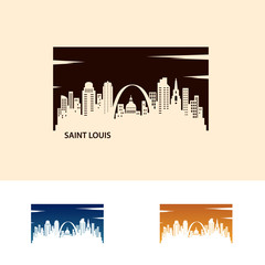 Saint Louis City Skyline Logo Template - obrazy, fototapety, plakaty
