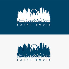 Saint Louis City Skyline Logo Template - obrazy, fototapety, plakaty