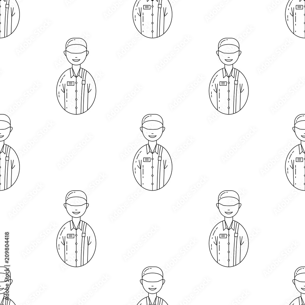 Poster avatar postman icon. element of avatars icon for mobile concept and web apps. pattern repeat seamles