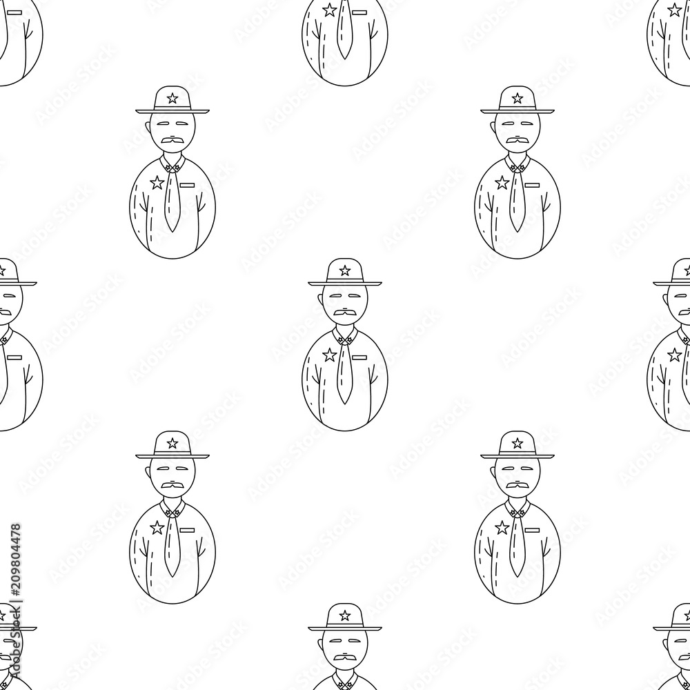 Poster avatar sheriff icon. element of avatars icon for mobile concept and web apps. pattern repeat seamles