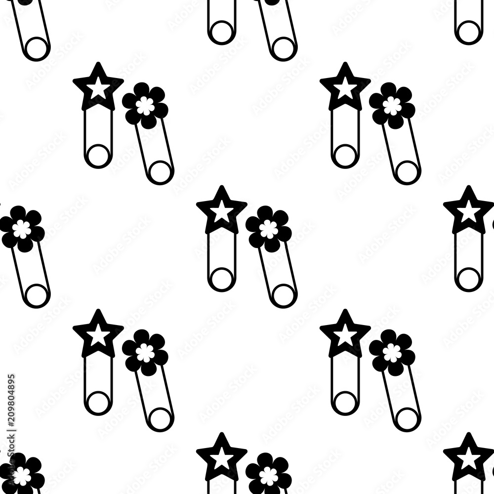 Poster a pin with flowers icon. element of baby icon for mobile concept and web apps. pattern repeat seamle