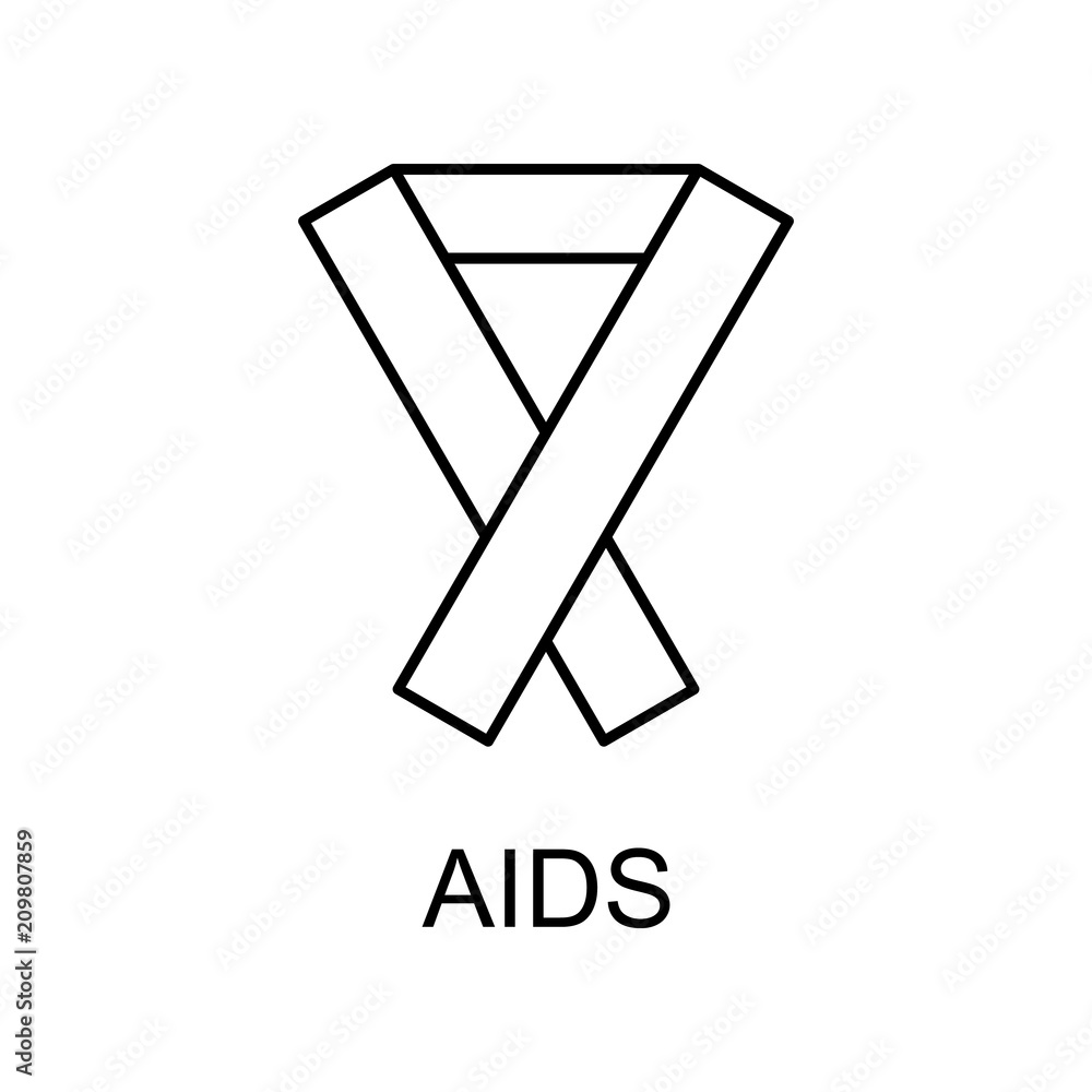 Poster aids sign line icon. element of medicine icon with name for mobile concept and web apps. thin line a