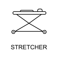 stretcher line icon. Element of medicine icon with name for mobile concept and web apps. Thin line stretcher icon can be used for web and mobile