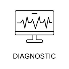 diagnostic line icon. Element of medicine icon with name for mobile concept and web apps. Thin line diagnostic icon can be used for web and mobile