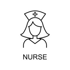 nurse line icon. Element of medicine icon with name for mobile concept and web apps. Thin line nurse icon can be used for web and mobile