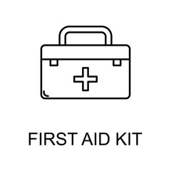 first aid kit line icon. Element of medicine icon with name for mobile concept and web apps. Thin line first aid kit icon can be used for web and mobile
