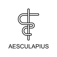 Aesculapius line icon. Element of medicine icon with name for mobile concept and web apps. Thin line Aesculapius icon can be used for web and mobile