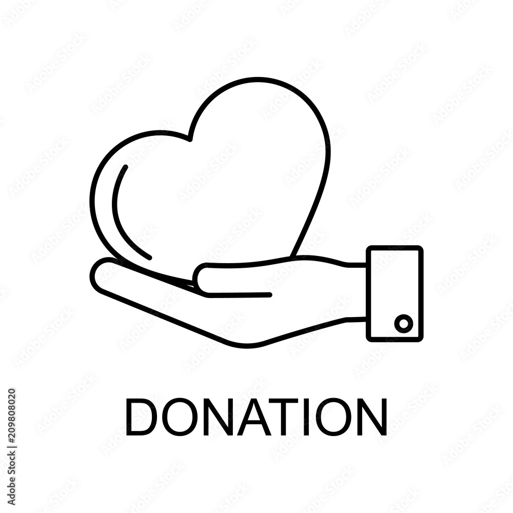 Poster donation line icon. element of medicine icon with name for mobile concept and web apps. thin line do